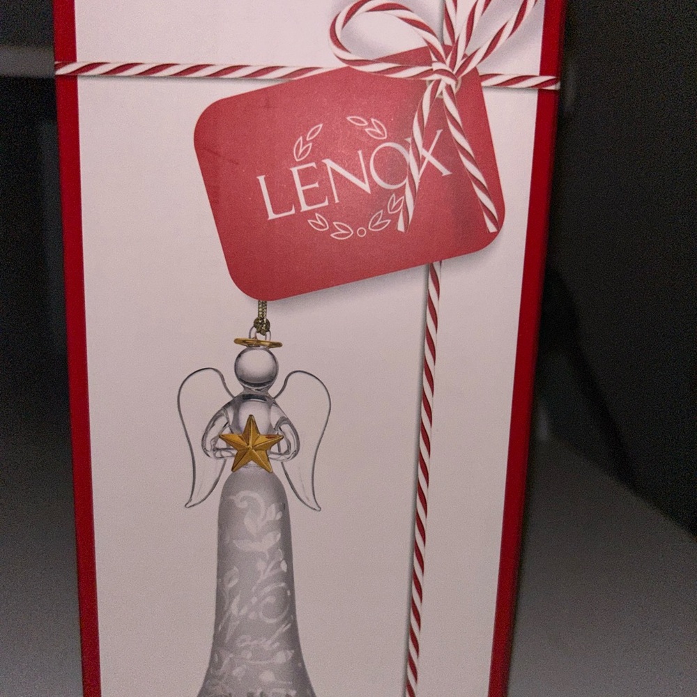 Lenox Crystal Angel Ornament with Gold Accents